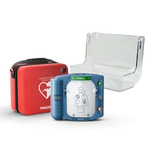Image of HeartStart HS1 AED Easy Bundle with Carry Case and Wall Mount